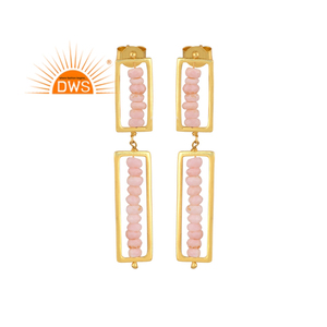 925สเตอริงเงินธรรมชาติสีชมพูโอปอลอัญมณีต่างหูห้อยสำหรับผู้หญิงเครื่องประดับสำหรับผู้หญิงของขวัญสำหรับผู้หญิงสำหรับเธอ - Product Image 3