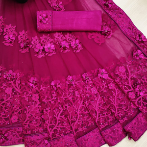 Nouveau sari en tissu filet attrayant pour les fêtes avec pièce de blouse, vêtements indiens pour femmes, sari indien, vêtements pour femmes indiennes, prix de gros bas, Surat Alphanumero - Product Image 1