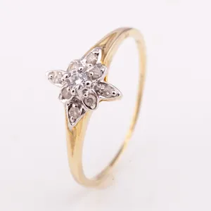 classic flower diamond ring silver 925 14K gold plated factory price high quality from Thailand Manufacturer