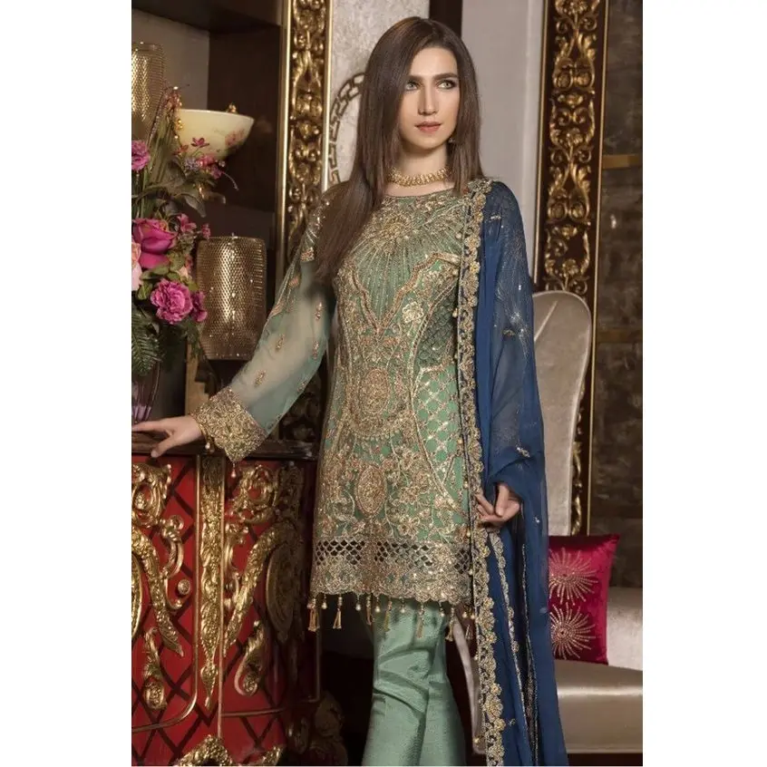 Schöne Farbe 3 Stück Kameez Shalwar Party Kleid Rasen erstaunlich heiß verkaufen Pakistan Damen Anzug indische Sommer-und Winter ware