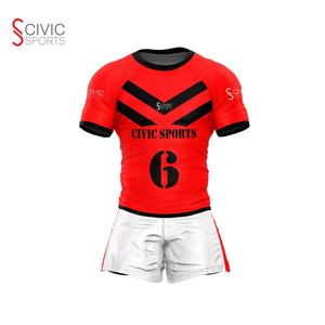 Ensembles d'uniformes de rugby Maillot de rugby 100% polyester Ensembles de maillot de rugby à sublimation personnalisée à séchage rapide pour l'école et le club - Product Image 1