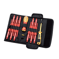 Juego de herramientas aislantes intercambiables para electricistas, conjunto de destornilladores vde, 1000v, 14 Uds.