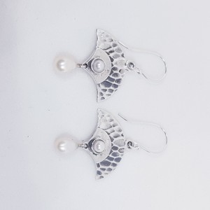 ต่างหูอัญมณีสีเงินสเตอริ925สไตล์โบฮีเมียนพร้อมมุกน้ำจืดสวมใส่ทุกวันครบรอบการหมั้นพิเศษมาใหม่ - Product Image 3