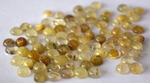 แร่ทองคำธรรมชาติควอตซ์4มม. ถึง8มม. กลม Cabochon-หลวมทอง Rutile ควอตซ์คุณภาพสูงสุด - Product Image 2