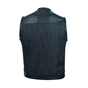 Chaleco vaquero acolchado con cuello levantado para hombre, ropa de algodón ajustada y económica con diseño personalizado para exteriores - Product Image 2