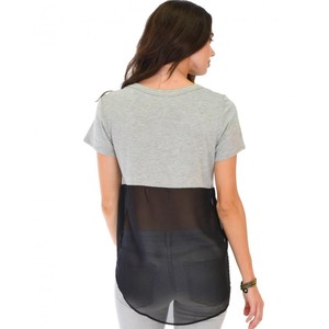 Camisetas con contraste sexy para mujer, camisetas grises con malla negra, la mejor camiseta para fiesta, material de alta calidad, estampado personalizado - Product Image 6