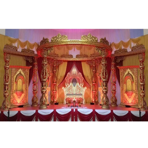 Corona Decorativa Maharani para Boda, Mandap Clásico de Ensueño para Boda India, Mandap Tradicional de Fibra para Boda India, EE. UU. - Product Image 1