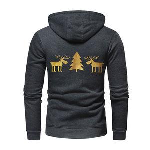 เสื้อฮู้ดแขนยาวสำหรับผู้ชายและผู้หญิงผ้าคอตตอนฟลีซย้อมสีล้วนแบบสั้นกำหนดเองฤดูใบไม้ร่วง - Product Image 4