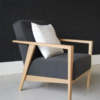 Salon De Haute Qualité En Bois et Assise En Tissu Fauteuil