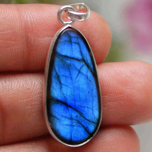 Pendentif bol en résine labradorite, connecteurs en or rose, pierre précieuse, monture ouverte, collier en forme de cœur, bijoux de labradorite - Product Image 6