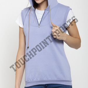 เสื้อกันหนาวครอปแขนกุดมีฮู้ดสำหรับผู้หญิง,ลายดอกไม้ - Product Image 4