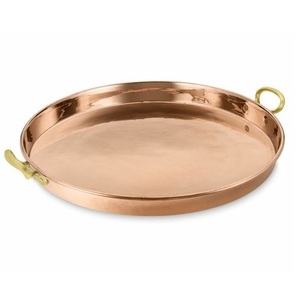 Tocador de lujo moderno, bandeja redonda de metal de latón con asas doradas, decoración ecológica para el hogar, bandeja de boda, bandejas de espejo decorativas - Product Image 2