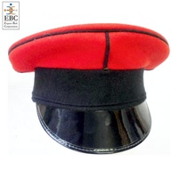 Sombrero de gorras de pico de uniforme negro liso Sombreros de uniforme OEM para sombrero plano de capitán de cabina de conductor