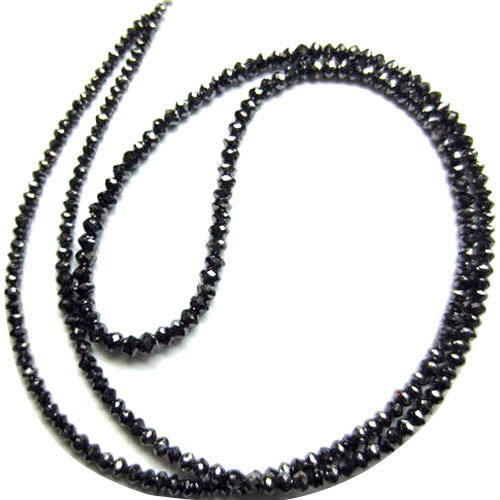 2mm Natural Black Diamond Stone Faceted Rondelle Wholesale Gemstone Beads  Strands for Jewelry Making From Supplier