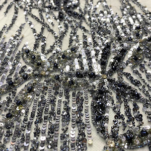 Tissu perlé de mariage, vente en gros, nouvelle robe de mariée, paillettes perlées blanches, broderie, tissu en dentelle, fabricant, 2023 - Product Image 2