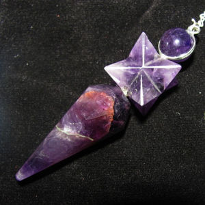 El mejor vendedor de amatista 3 péndulos facetados: amatista 3 péndulos facetados a la venta péndulo de cristal de Chakra curativo - Product Image 1