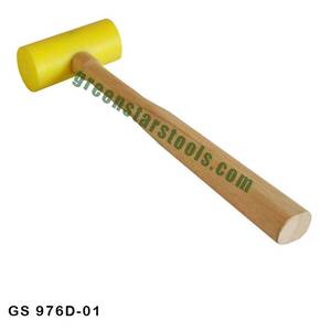 Martillo/mazo para joyeros, cabeza de nailon redonda amarilla con mango de madera ovalado GS 976D, herramientas de joyería para equipo esencial de joyería - Product Image 1