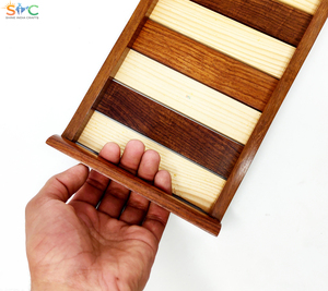 Nouveau plateau de service en bois Plateau de service en bois d'acacia avec poignées Plateau de service en bois Table basse - Product Image 4