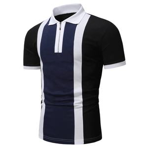 Camiseta de Polo Golf a rayas con logotipo personalizado para hombre, camiseta de corte holgado, diseño regular, Piqué para polo esencial OEM al por mayor - Product Image 2