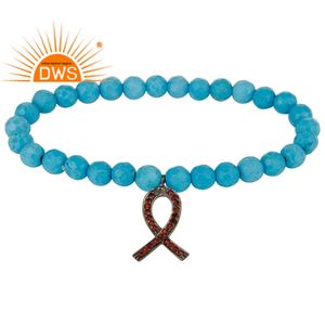 Best Quality Sterling Silver Natural Turquoise And Garnet <b>Gemstone</b> <b>Bracelet</b> For Women Jewelry For Women Gift For Her - Product Image 2