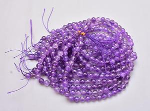Perles en pierre naturelle d'améthyste pour la fabrication de bracelets, fil de perles rondes de 8mm, haute qualité, livraison gratuite - Product Image 4