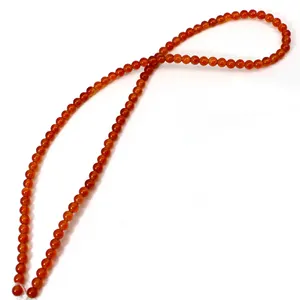 Natural Carnelian 15 Inch Round Cabochon 50 Cts 4mm Beads Strand