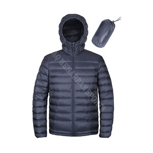 Chaqueta acolchada de burbujas de invierno para hombre con cierre de cremallera de talla grande tejido de ganchillo transpirable para invierno - Product Image 3