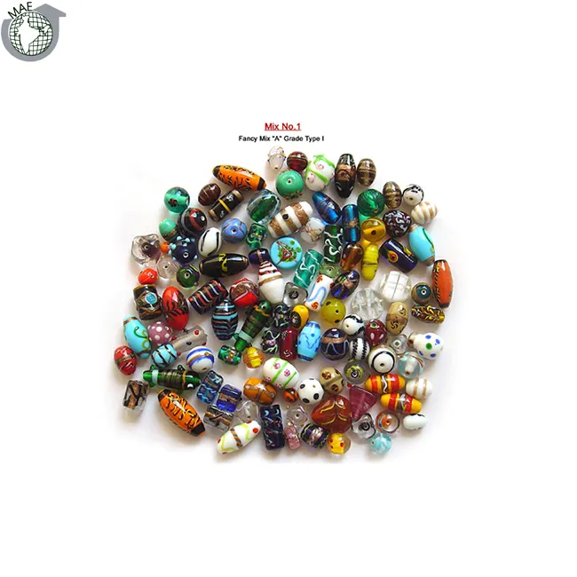 Farnace Mix lampada fatta a mano in vetro fantasia perline accessori per gioielli in cristallo, Lampwork & Glass MAE Mix n. 1 Mix colore Multi colore