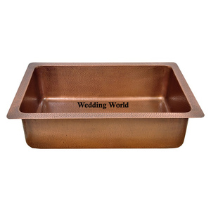 อ่างล้างจานทองแดงตอกคุณภาพระดับพรีเมียม Handmade Designer อ่างล้างหน้าคลาสสิกสไตล์ขายส่งใหม่ Hammered อ่างล้างจานทองแดง - Product Image 4