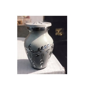 อลูมิเนียมเพชรตัดใบสีขาวที่ระลึกงานศพโกศอุปกรณ์งานศพ Brassworld อินเดีย - Product Image 1