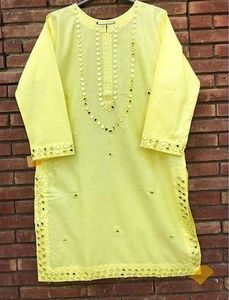 -TRENDY--STYLISH--KURTA , PANT---WITH งาน MIRROR---EMBROIDERY ที่สวยงาม --- สำหรับปาร์ตี้/รายวันฐาน = 2021 ---- - Product Image 2