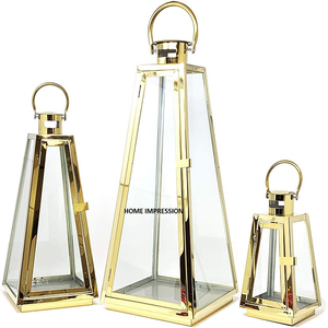 โคมไฟทองแดงโบราณทำด้วยมือของตกแต่งงานแต่งงานโคมไฟตกแต่งสีโลหะและแก้วสุดหรู - Product Image 2