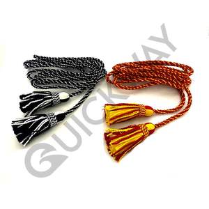 Cordones de corneta de color blanco y negro personalizados Uniforme ceremonial y accesorios con acabado recubierto para prendas - Product Image 3