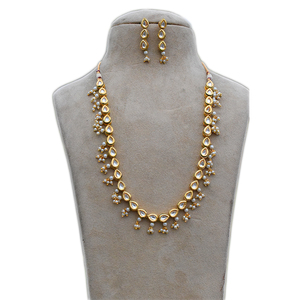 Conjunto de collar de cuentas en forma de pera con baño de oro tradicional y estilo kundan, última moda 2025, para mujeres y niñas. - Product Image 2