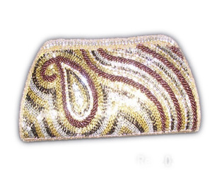 Lowellcraft Clutch Indian Wedding Personalized <b>Name</b> Designer Zardousi Embroidered Satin Handmade Women From Delhi - Product Image 1