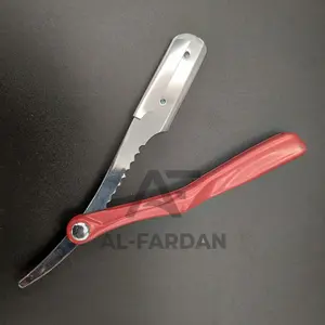 Penjualan Terbaik Pakka pegangan logam kayu pisau cukur aman baja nirkarat pisau tunggal sekali pakai warna merah dengan Logo kustom
