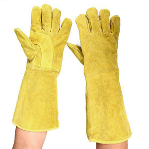 Gants de soudeur XL jaunes de haute qualité, doublés par soudure, protection des mains de sécurité pour les travaux de construction, style uni - Product Image 4