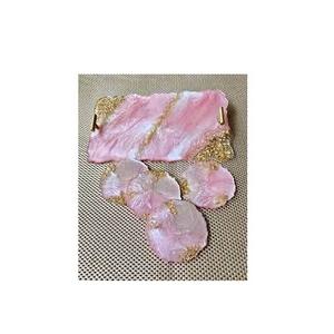 Bandeja de Resina Epoxi Roja de Alta Calidad y Bandeja de Servicio para Restaurante y Hogar, Pieza Artesanal de Resina Epoxi con Asa de Latón - Product Image 2