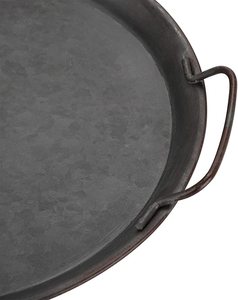 Stylish Grey Rectangular Galvanized Food Serving <b>Tray</b> With Handle Perfect for <b>Large</b> Home and Kitchen Use Made in India - Product Image 2