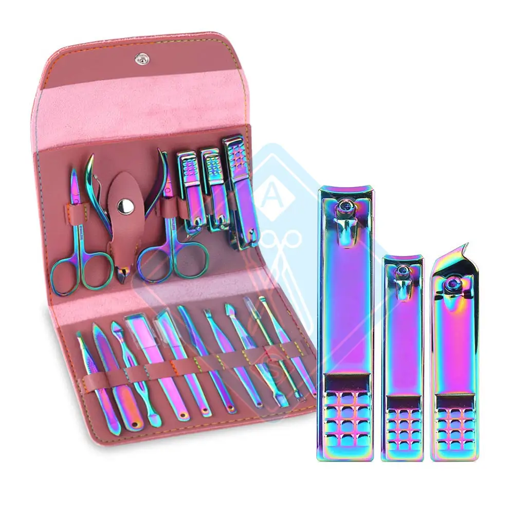 Manicure Set with Leather Case Nail Clippers Kit Grooming Kit Personal Care Tool