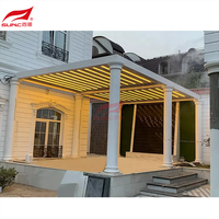 Pergola bioclimatique de jardin avec toit rétractable et réglable, auvent imperméable en aluminium pour l'extérieur