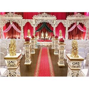 Mandap de Boda Estilo Bollywood Abierto con Acabado Blanco, Mandap Estilo Bollywood Abierto en EE. UU., Decoración de Mandap para Bodas Grand Maharani - Product Image 1
