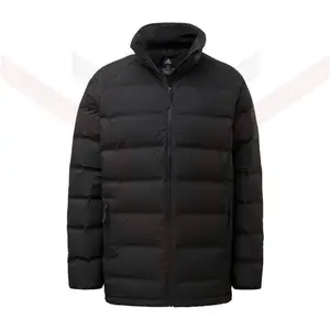 Chaqueta larga acolchada de algodón para hombre, de manga larga y cuello redondo, Color sólido, venta directa de fábrica - Product Image 1