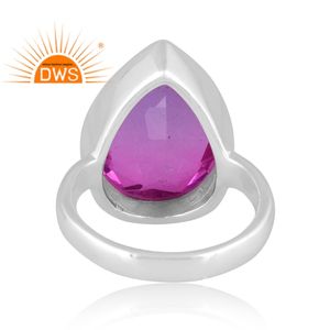 Diseñador hecho a mano fina plata esterlina Natural Bio amatista doblete cuarzo piedra preciosa anillo apilable fabricante de joyas - Product Image 4