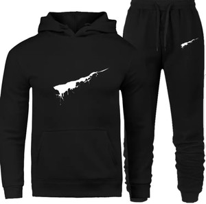 Conjunto de chándal con cremallera y panel de contraste para hombre de tendencia superior del fabricante personalizado Top de invierno de talla grande para hombre - Product Image 6