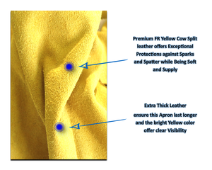 Tablier de soudage en cuir ignifuge HSI personnalisé, en cuir de vachette fendu, avec plusieurs poches, imperméable et résistant aux radiations - Product Image 5