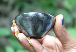 Bol en hématite, pierre semi-précieuse naturelle, cristal sculpté, thérapie par les cristaux, agate Alfazal, pierre précieuse, cristaux de guérison - Product Image 3