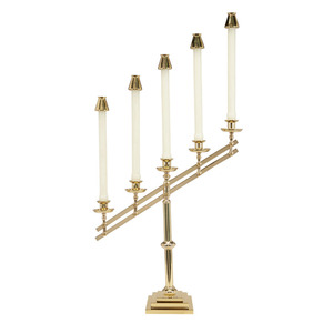 Candelabro de latón de alta calidad con tres brazos, suministros de Iglesia, India, nuevo estilo - Product Image 2