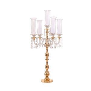 Candélabres en laiton de qualité supérieure, faits à la main, avec des cristaux, centre de table pour mariage, candélabres à prix attractif - Product Image 6
