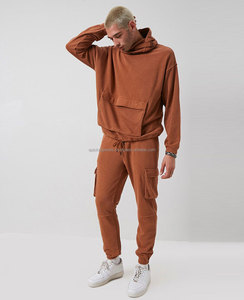 Vente en gros de sweat-shirts à capuche pour hommes en molleton uni avec poche kangourou, 100% coton, logo personnalisé OEM - Product Image 2